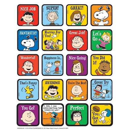 Tosafos Peanuts Motivational Theme Stickers, 12PK TO1736145